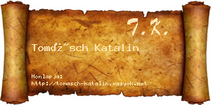 Tomásch Katalin névjegykártya